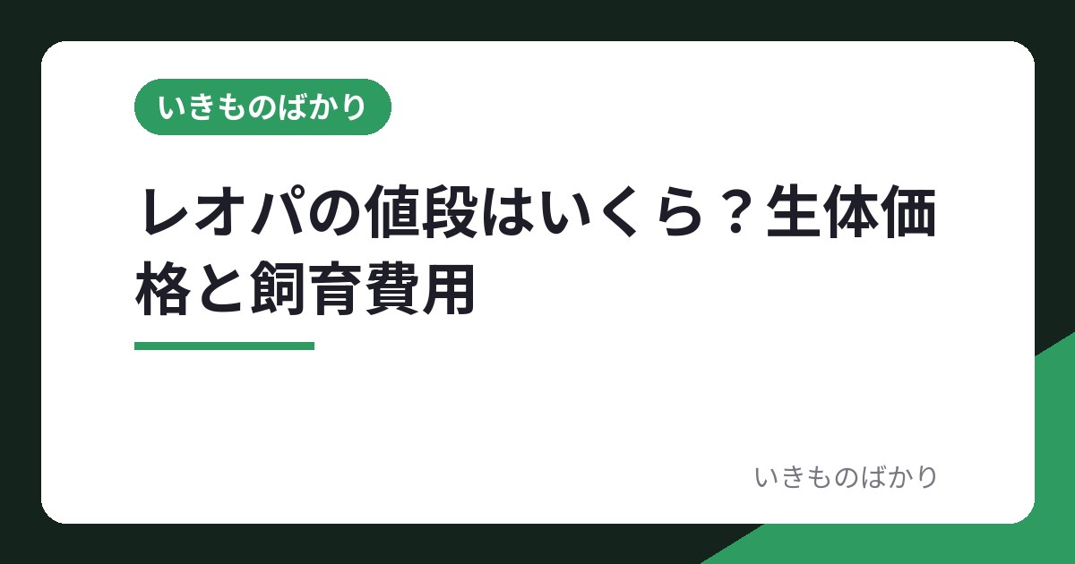 レオパの値段はいくら？生体価格の幅と中央値、初期費用・毎月の電気代