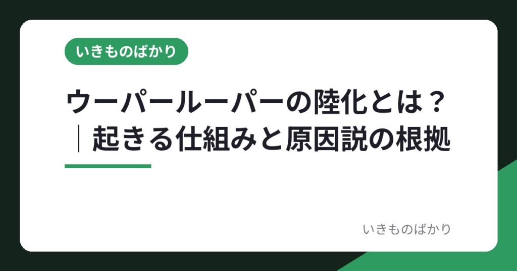 ウーパールーパーの陸化とは？｜起きる仕組みと原因説の根拠